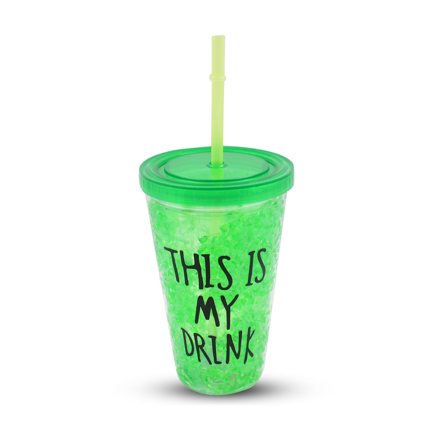 Plastic Drink Cup, Tea Coffee Tumbler with Lid and Straw (1 Pc) Your Brand