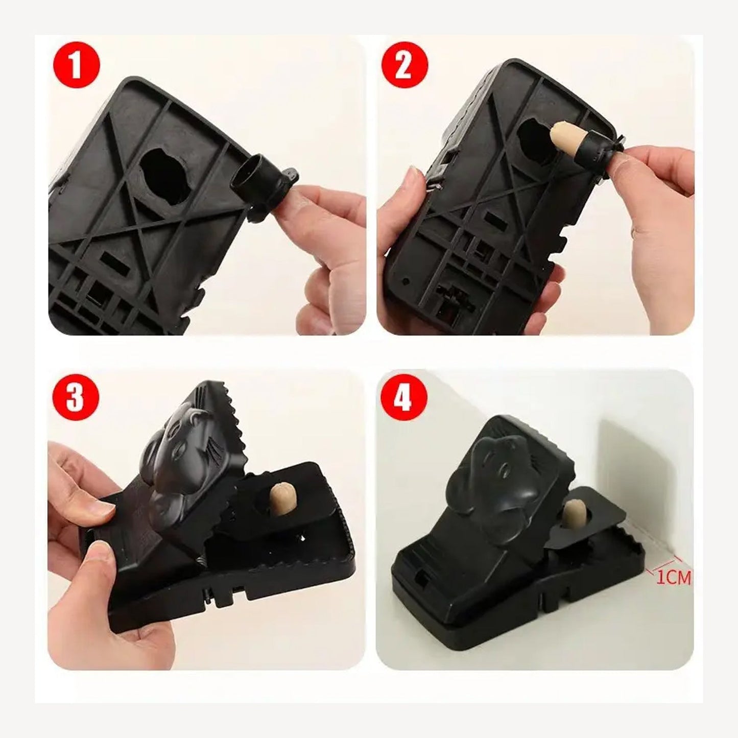 Mouse Catcher Trap Cage with Mouse Figure for Home, Kitchen, Room, Office, Indoor, Outdoor Mice Pest Control Reusable (1 Pc) Your Brand