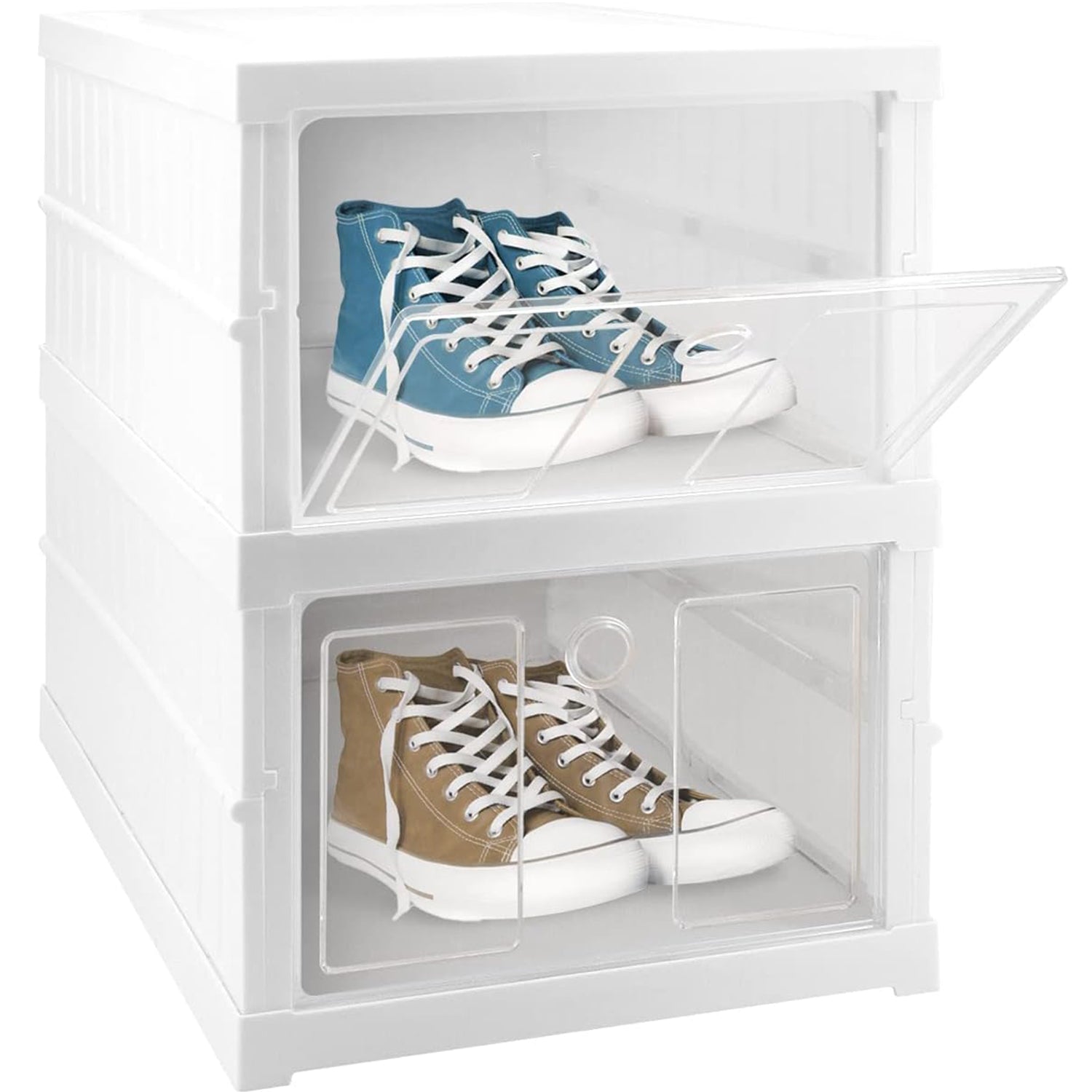 Stackable Multifunctional Storage, for Clothes Foldable Drawer Shelf Basket Utility Cart Rack Storage Organizer Cart for Kitchen, Pantry Closet, Bedroom, Bathroom, Laundry (2 / Layer 1 Pc) Your Brand