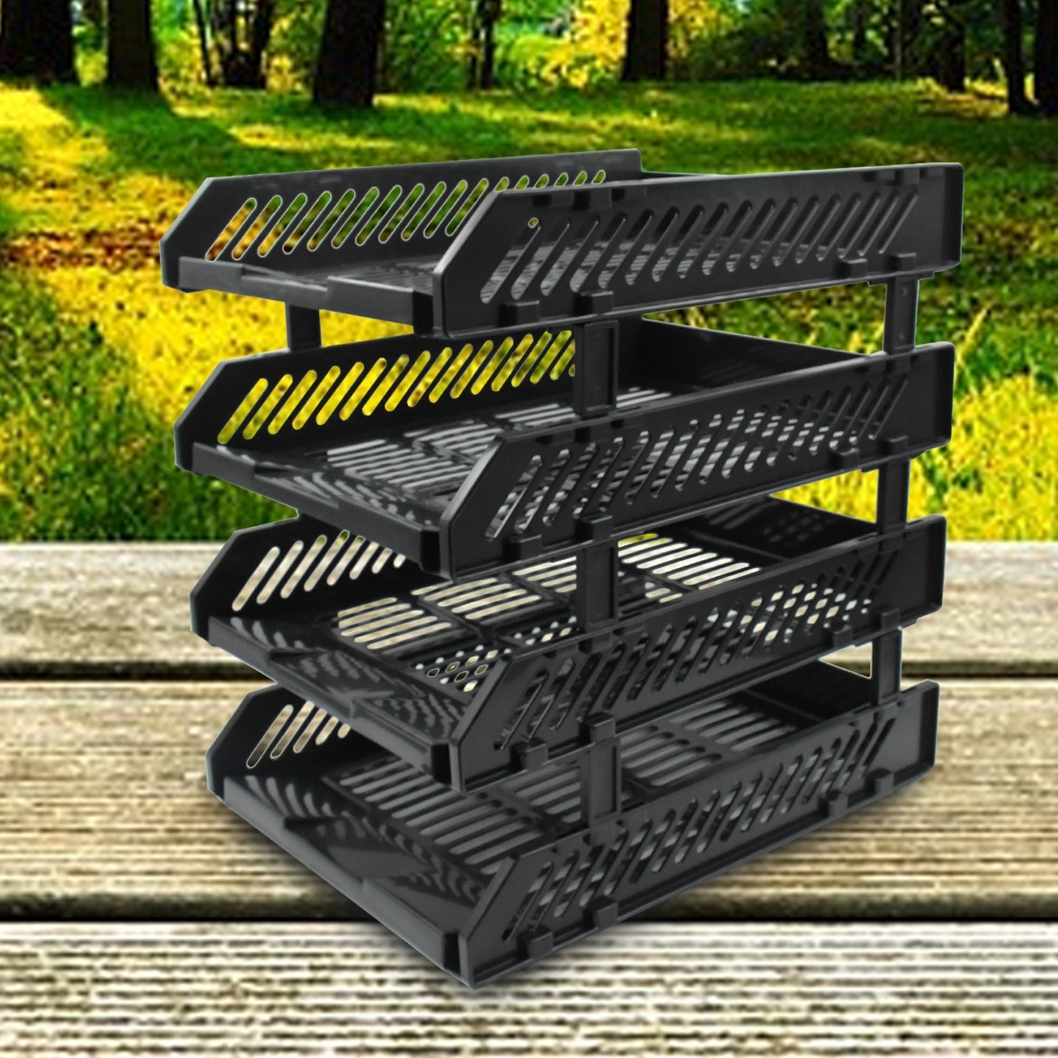 Multifunctional File Rack with Drawers: Desktop Storage for Office Supplies (4 Layers) Your Brand