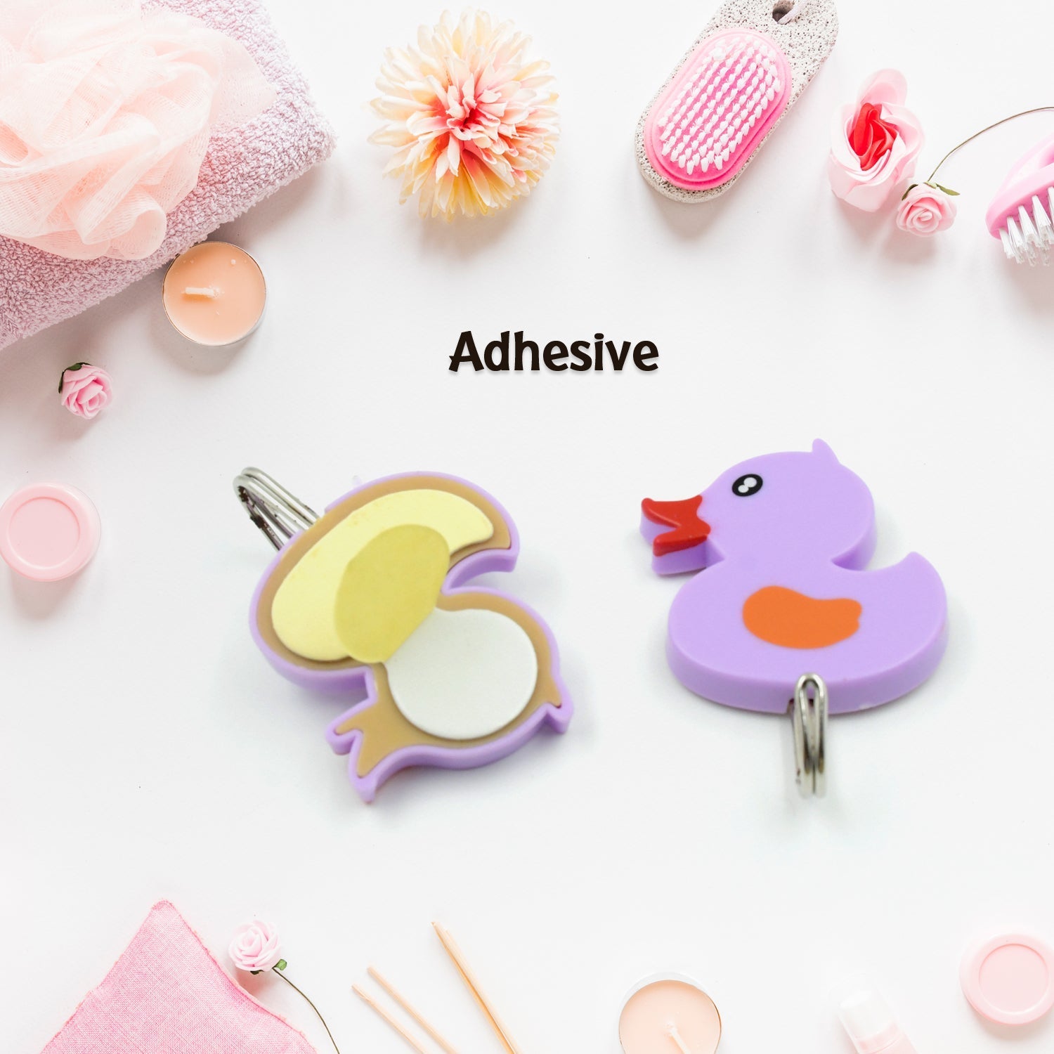 Strong Self-Adhesive Hooks (2 Pc): Heavy Duty, Waterproof, All-Purpose Your Brand