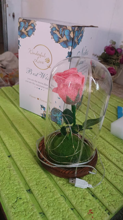 Glass Flower with Led Light Great Gift (1 Set) Your Brand