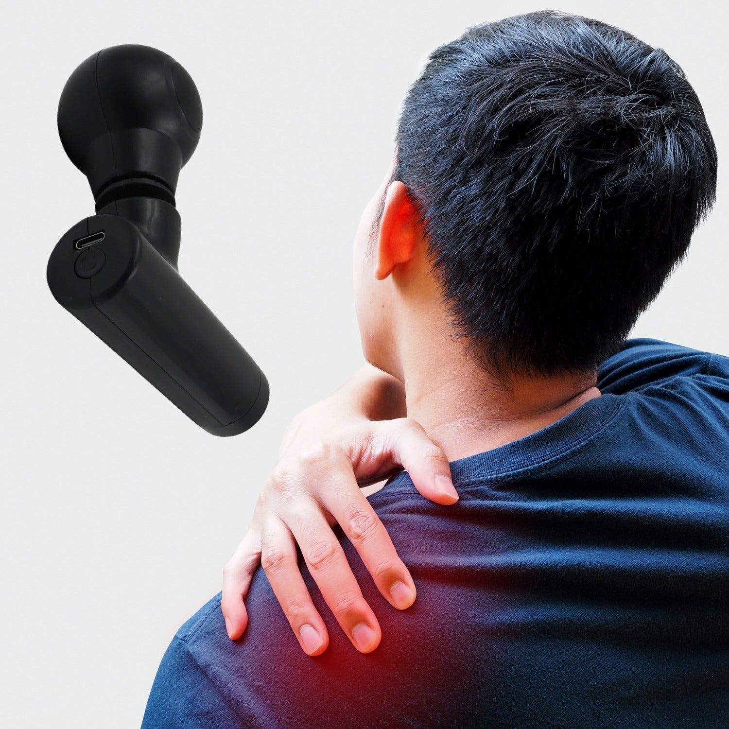 Black Mini Pocket Size Massager, Full Body Massager, Cordless One Button Operation for Body Pain & Relaxation Your Brand