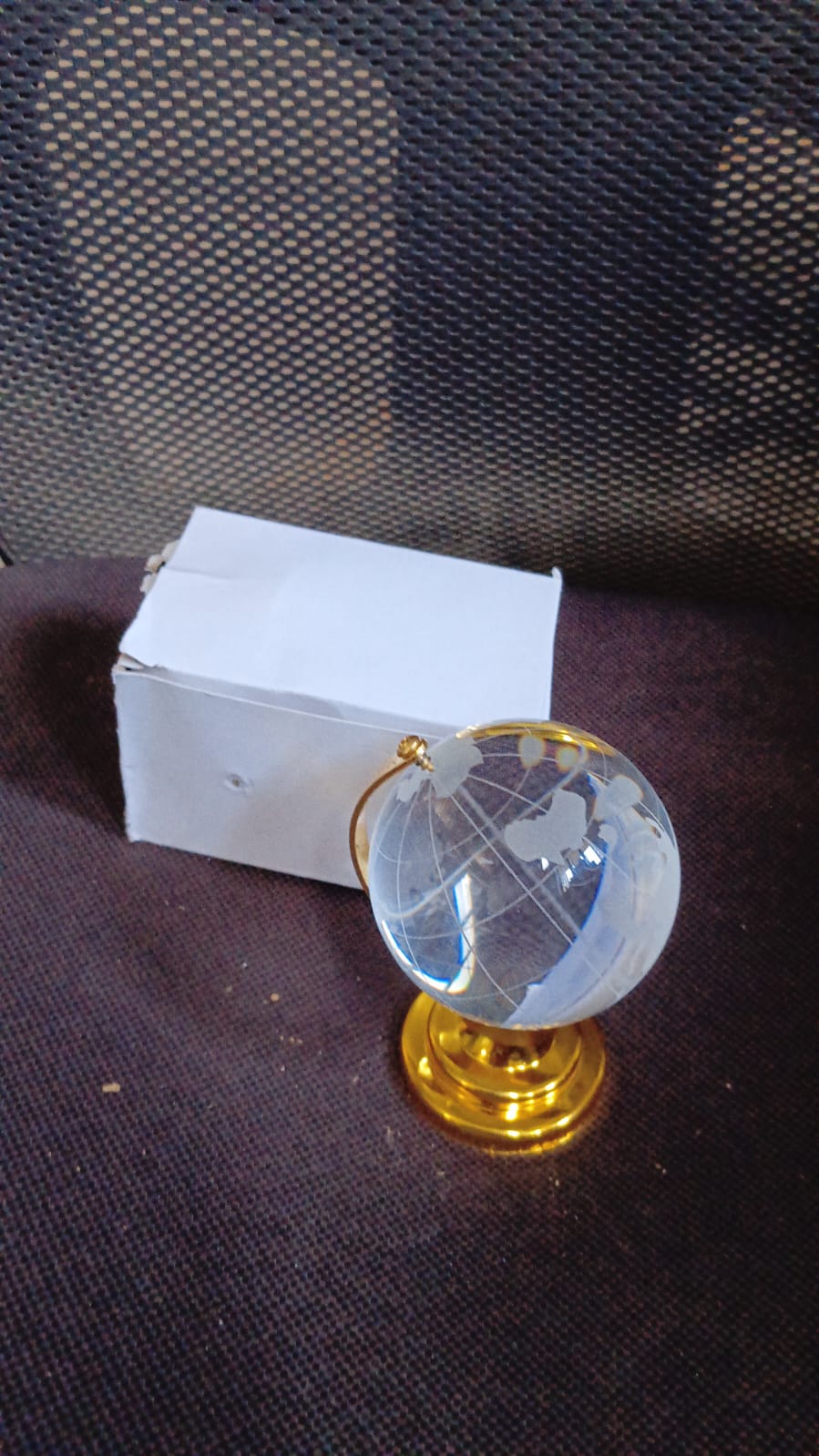 Crystal Globe / World Map 50 mm with Golden Stand (1 Pc) Your Brand