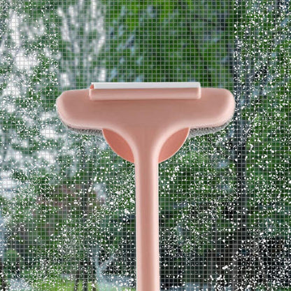 Brush 2 in 1 Mesh Cleaning Brush & Wiper with Extended Handle Window Cleaning Brush (1 Pc)