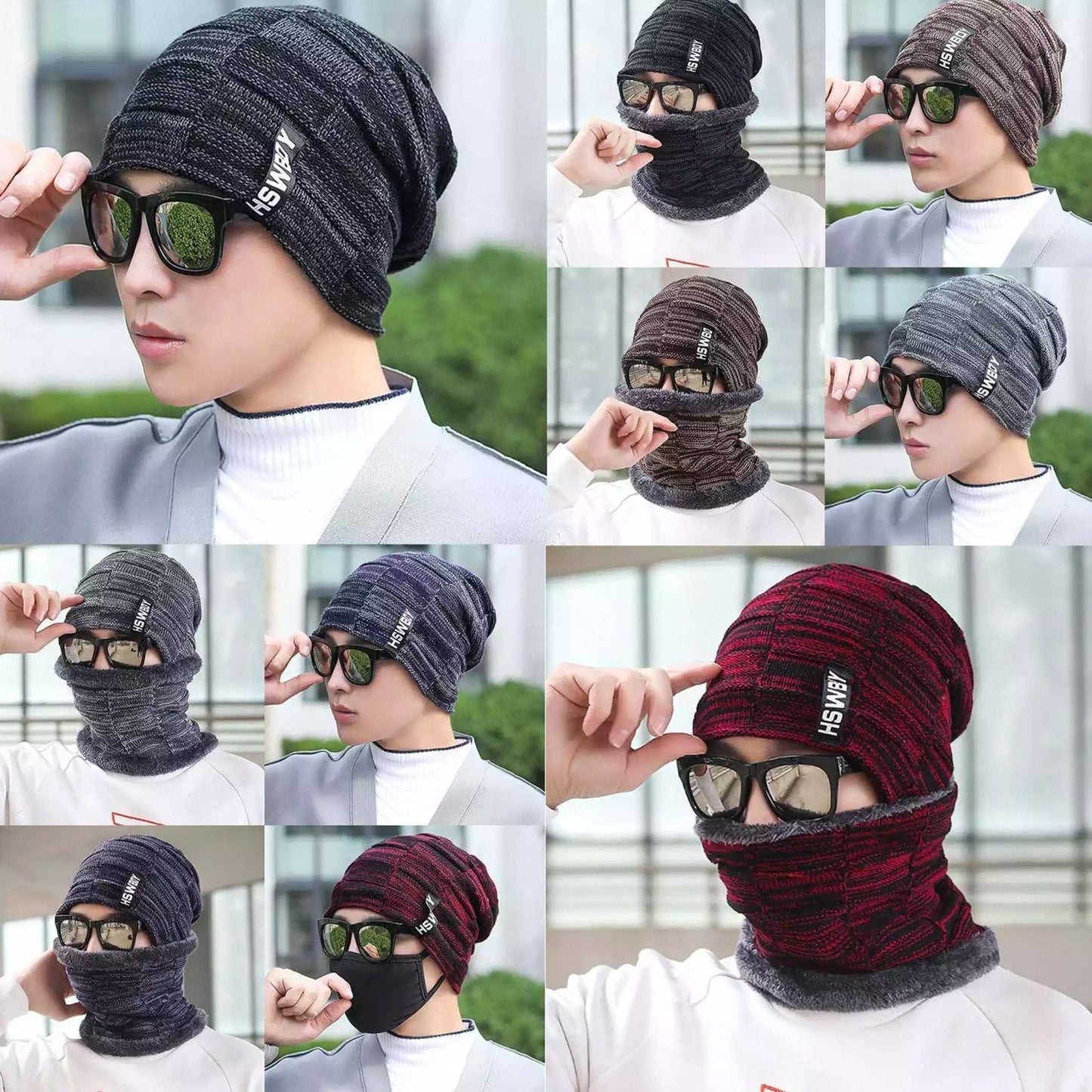 Ultra Soft Unisex Woolen Beanie Cap Plus Muffler Scarf Your Brand