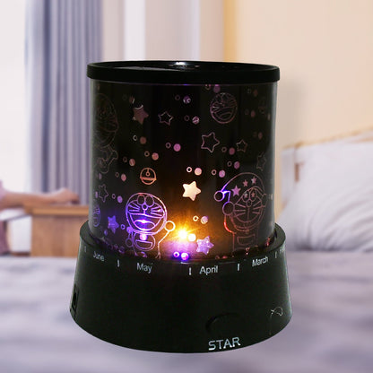LED Projector Night Light Amazing Lamp, 3 Battery operated lamps, Rotation With the music Function, Master for Kids Bedroom Home Decoration Night Romantic Gift (Battery Not Included / 1 pc) Your Brand