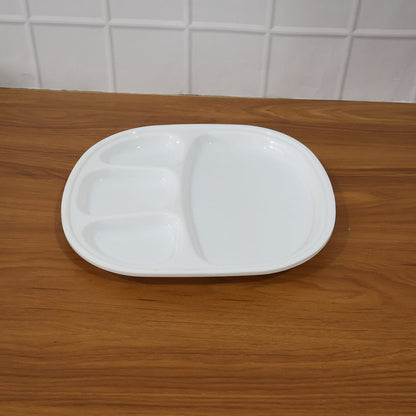 Plastic Large Compartment Dinner Plate / Thali with 4 Sections