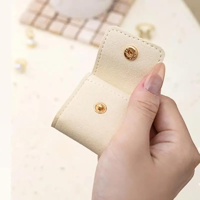 Mini Travel Jewelry Bag | Foldable Velvet Jewelry Roll Organizer with Buckle | Multi-Compartment Pouch for Rings, Earrings, Necklaces & Accessories | Elegant Design | (MultiColor, Pack of 3)) shopbyte