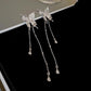 Elegant Silver Butterfly Drop Earrings