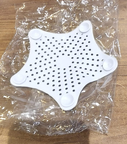 White Silicone Star Shaped Sink Filter Bathroom Hair Catcher Drain Strainers Basin