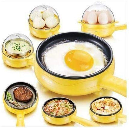 Multi functional Electric 2 in 1 Egg Frying Pan with Egg Boiler Machine Measuring Cup with Handle Your Brand