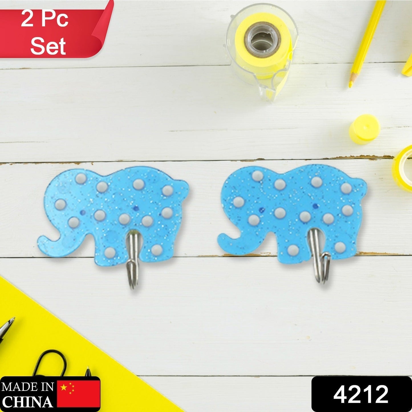 Strong Self-Adhesive Hooks (2 Pc): Heavy Duty, Waterproof, Multipurpose Your Brand