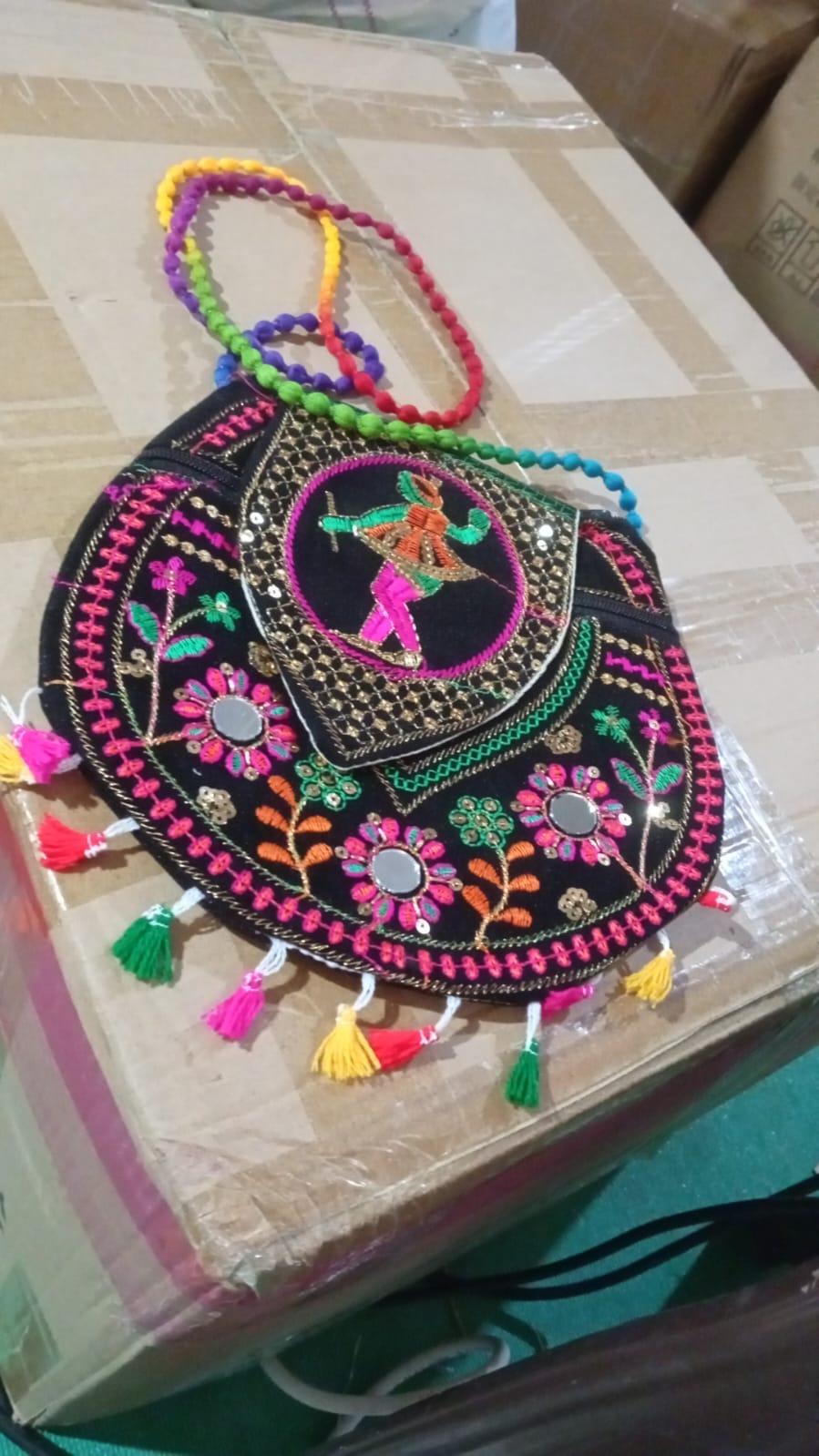9 inch Handcrafted Cotton Embroidered Shoulder Bag for Girls & women (1 Pc) Your Brand