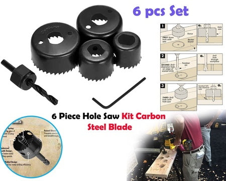 433 Hole Saw Set Drill Bit Set 32mm38mm44mm54mm (6 Pcs) Wukusy