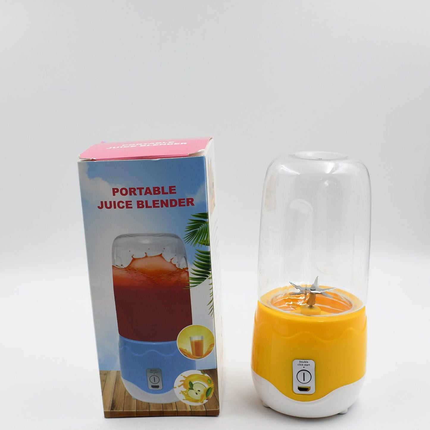 Portable Electric USB Juice Maker 6 blade Blender Grinder Mixer Personal Size, USB Rechargeable Mini Juicer for Smoothies and Shakes with Juicer Cup - 400ml Your Brand