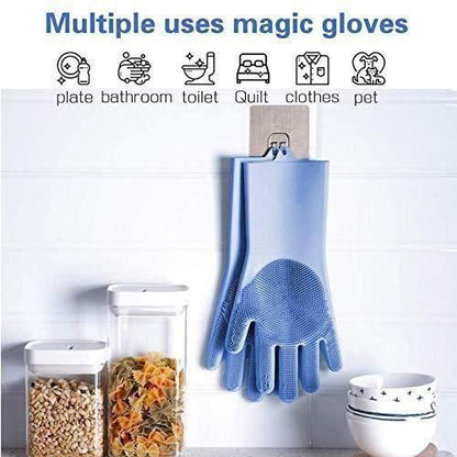 Magic Silicone Scrubbing Gloves for Dishwashing & Cleaning