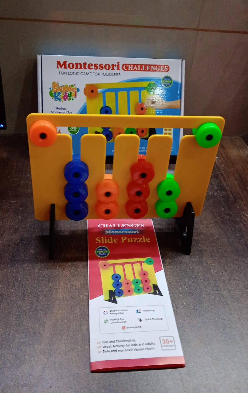 Montessori Slide Puzzles Toys for Kids (36 Challenges / 1 Set) Your Brand