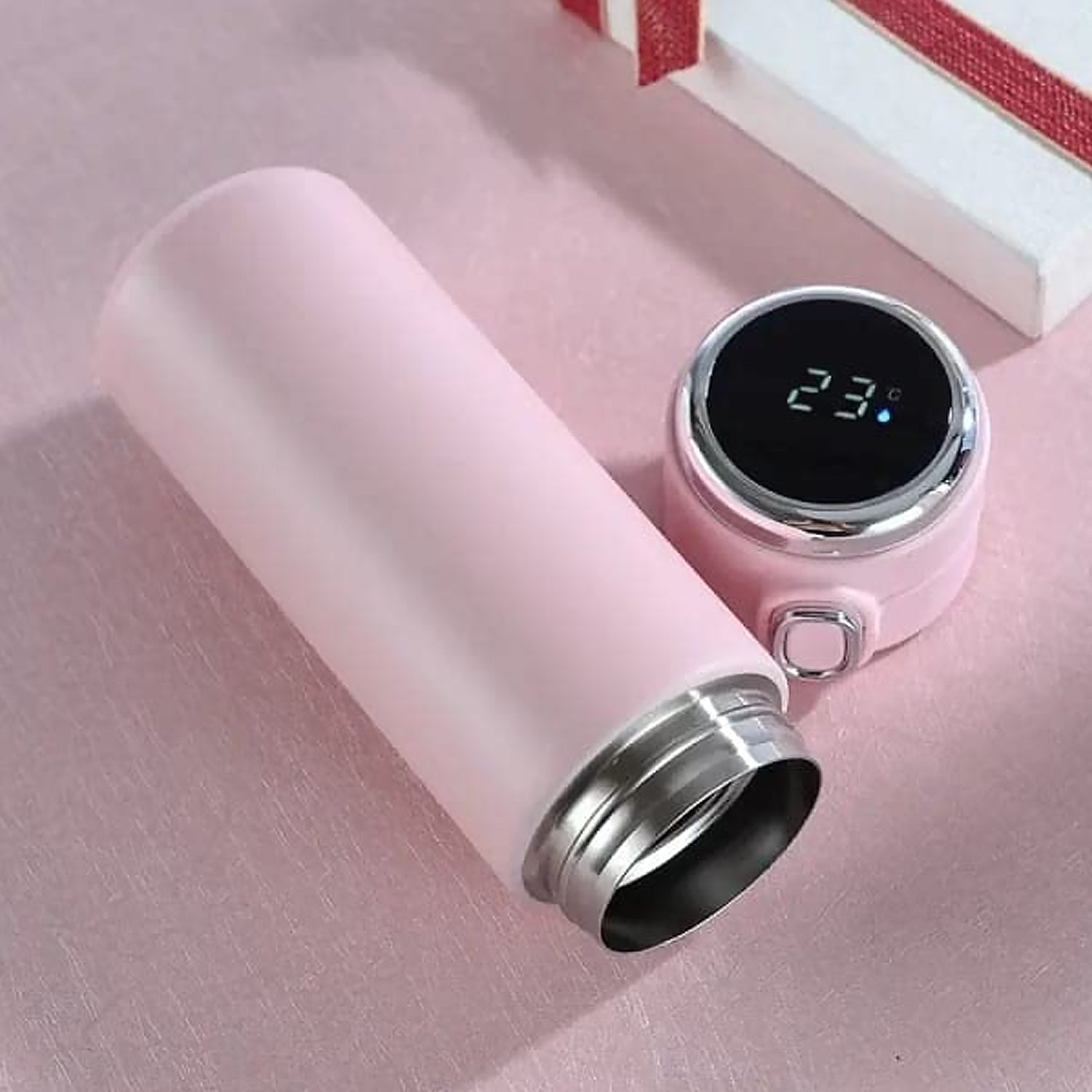 Smart Vacuum Insulated Water Bottle with LED Temperature Display, Cold & Hot | Leak Proof | Office Bottle | Gym | Home | Kitchen | Hiking | Trekking | Travel Bottle  (Mix Color & Design / 320 ML) Your Brand