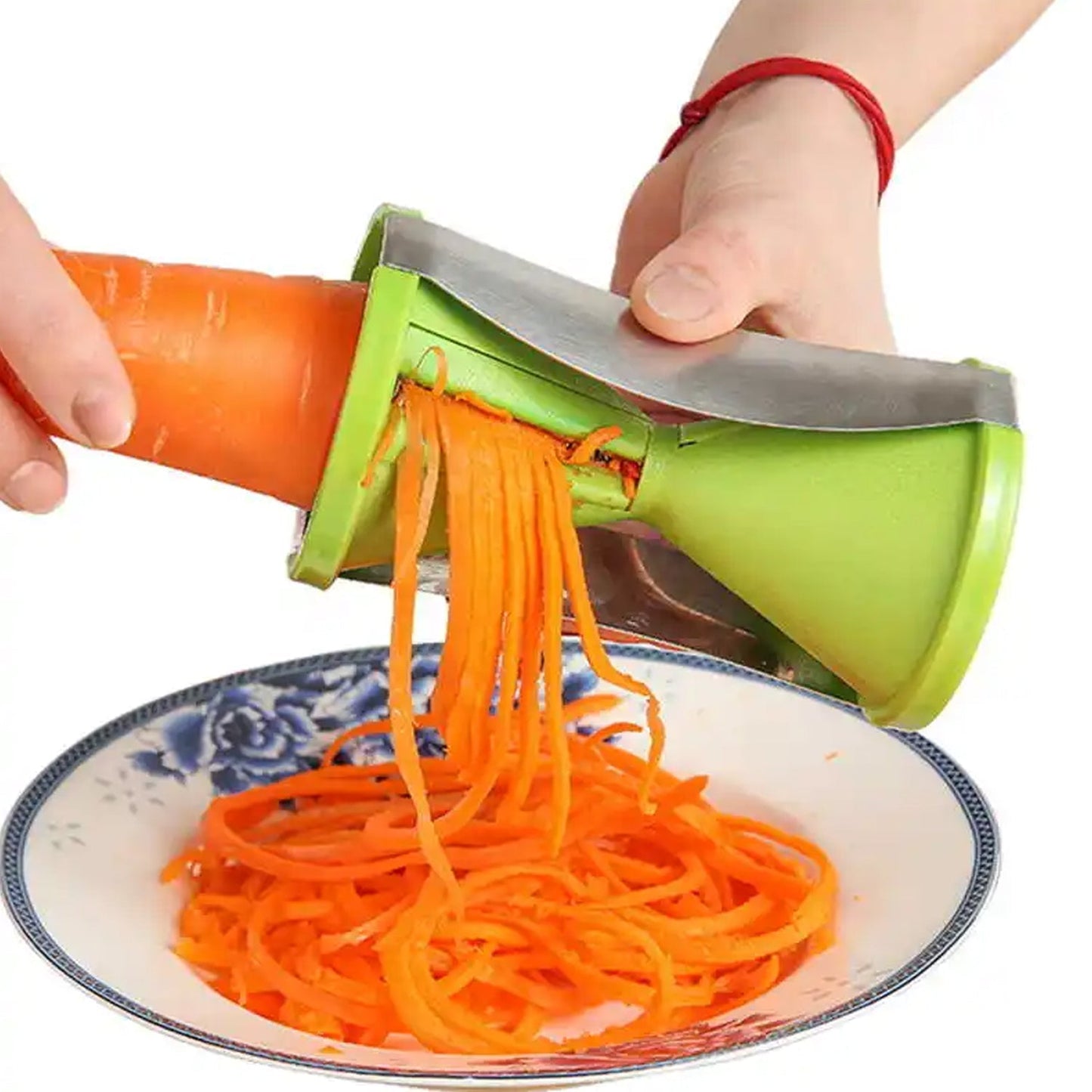 Portable Spiralizer Vegetable Slicer Handheld Spiralizer Peeler Stainless Steel Spiral Slicer For Salad Vegetables Fruit Slicer Your Brand