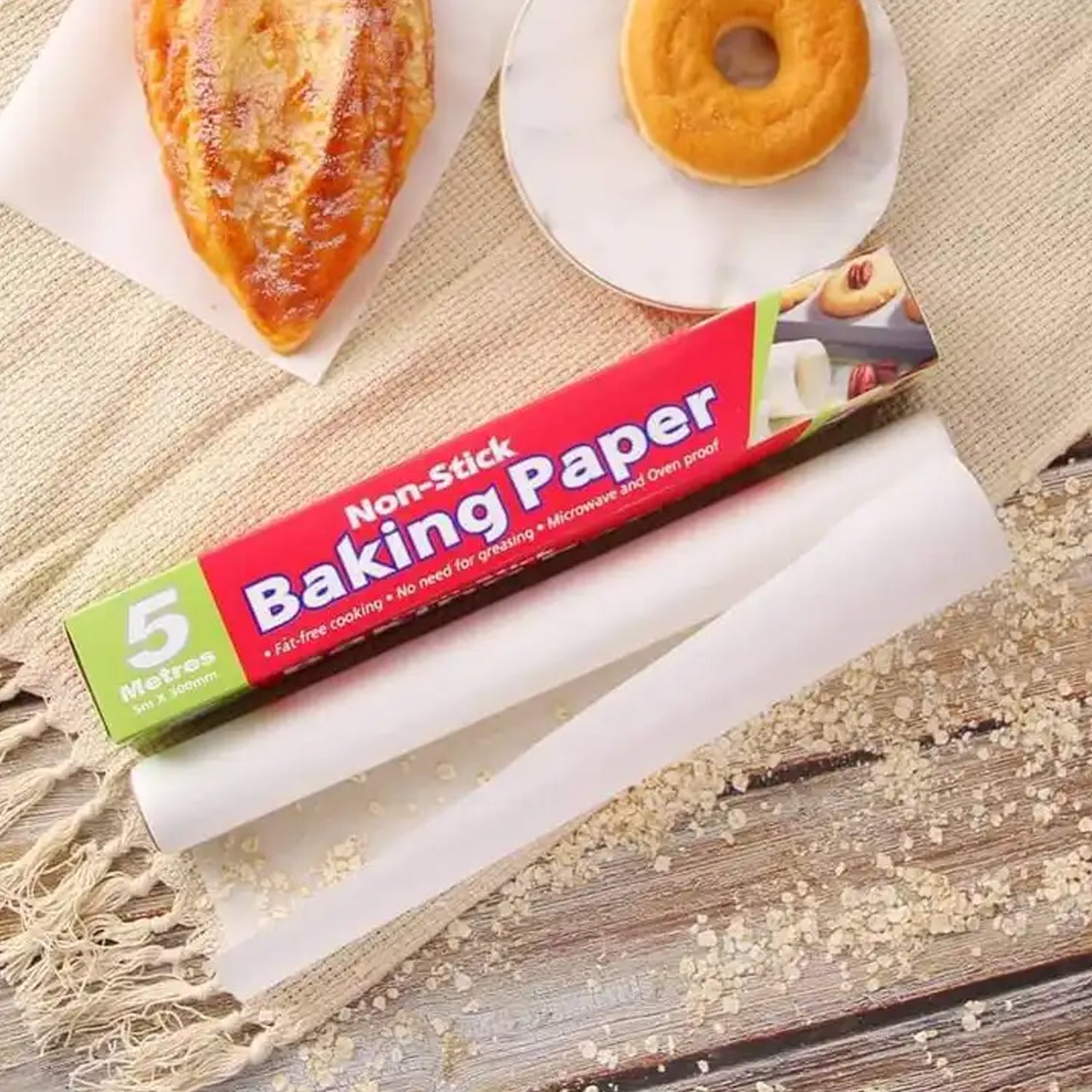 Non-Stick Parchment Paper: Easy Cleanup for Baking, Grilling & More (Microwave & Oven Safe / 5 MTR) Your Brand