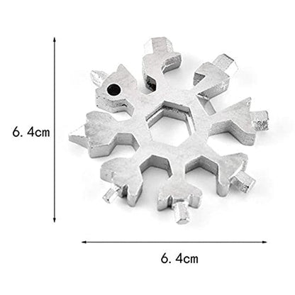 Durable & Portable 18 in 1 Snowflake Multi-Tool, Snowflake Bottle Opener Flat Phillips Screwdriver Kit Wrench Your Brand