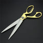 Elegant gold scissors for professional cloth cutting.