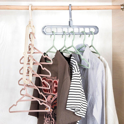 9 Hole Plastic Hanger Hanging hook Indoor Wardrobe Clothes Organization Storage Balcony Windowsill Suit Racks Your Brand