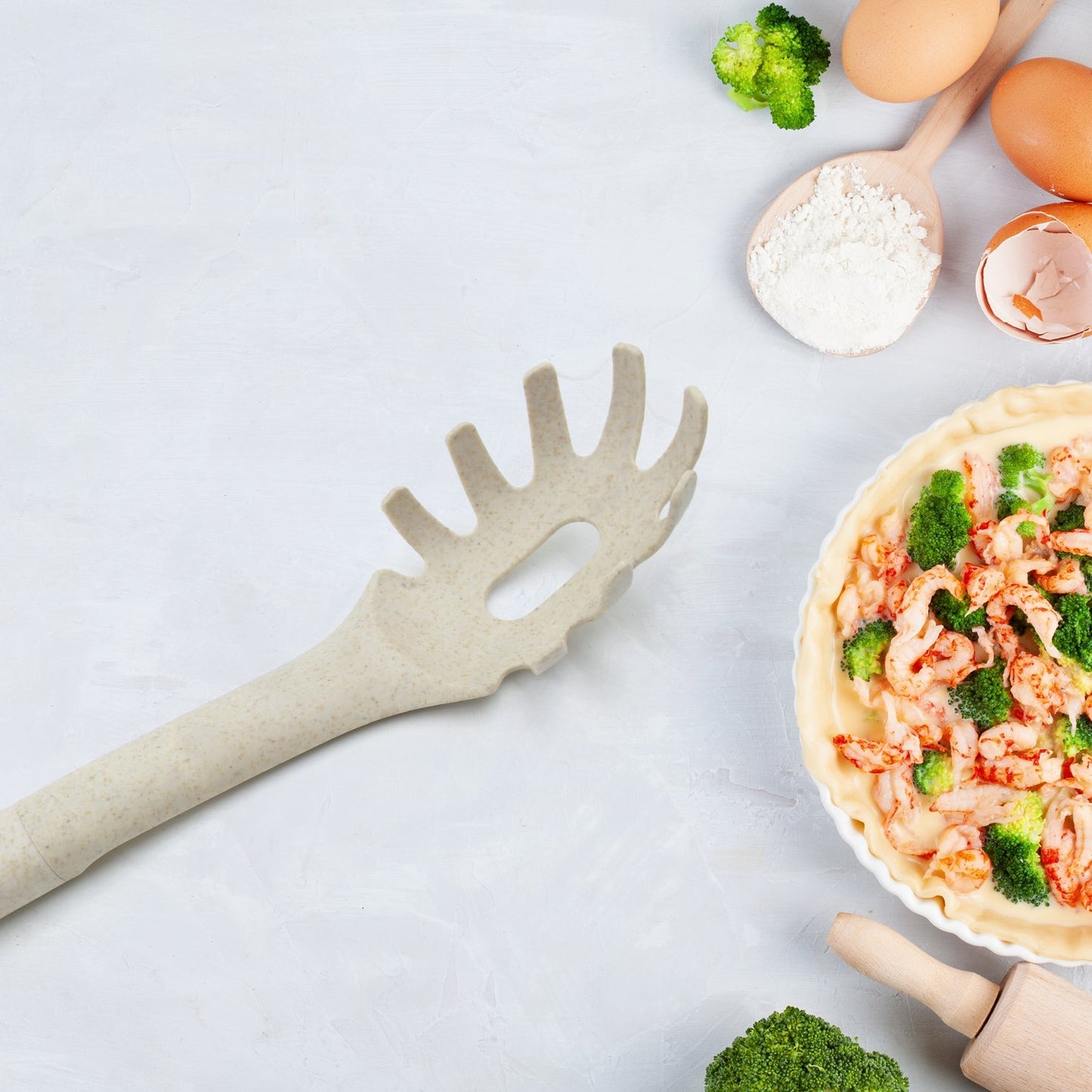 Plastic Kitchen Accessories Whisk , Pasta Spoon & Soup Spoon Heat Resistant  Non Stick Spoons Kitchen Cookware Items  (1 Pc ) Your Brand