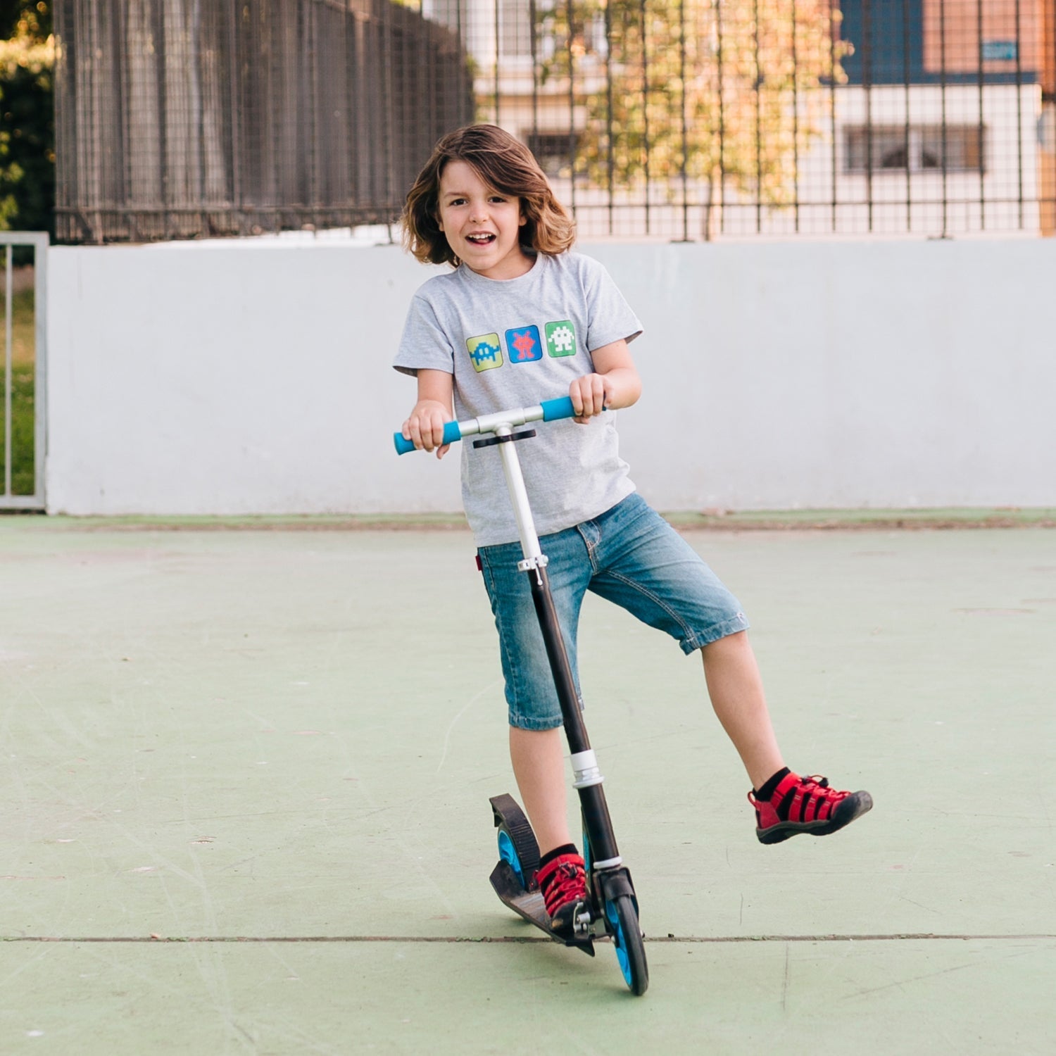 Basic Kids Ride On Leg Push Scooter for Boys and Girls (4 - 8 Years Old Kids) Foldable Scooter Cycle with Height Adjustment for Boys and Girls Multicolor (1 Pc / 2 Wheel)  Your Brand