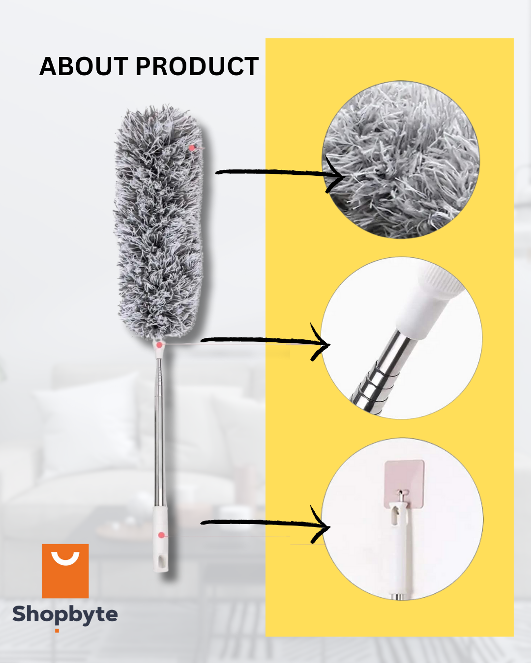 EXTENDABLE CLEANING DUSTER AND MINI MOP COMBO + Free Gift SHOPBYTE