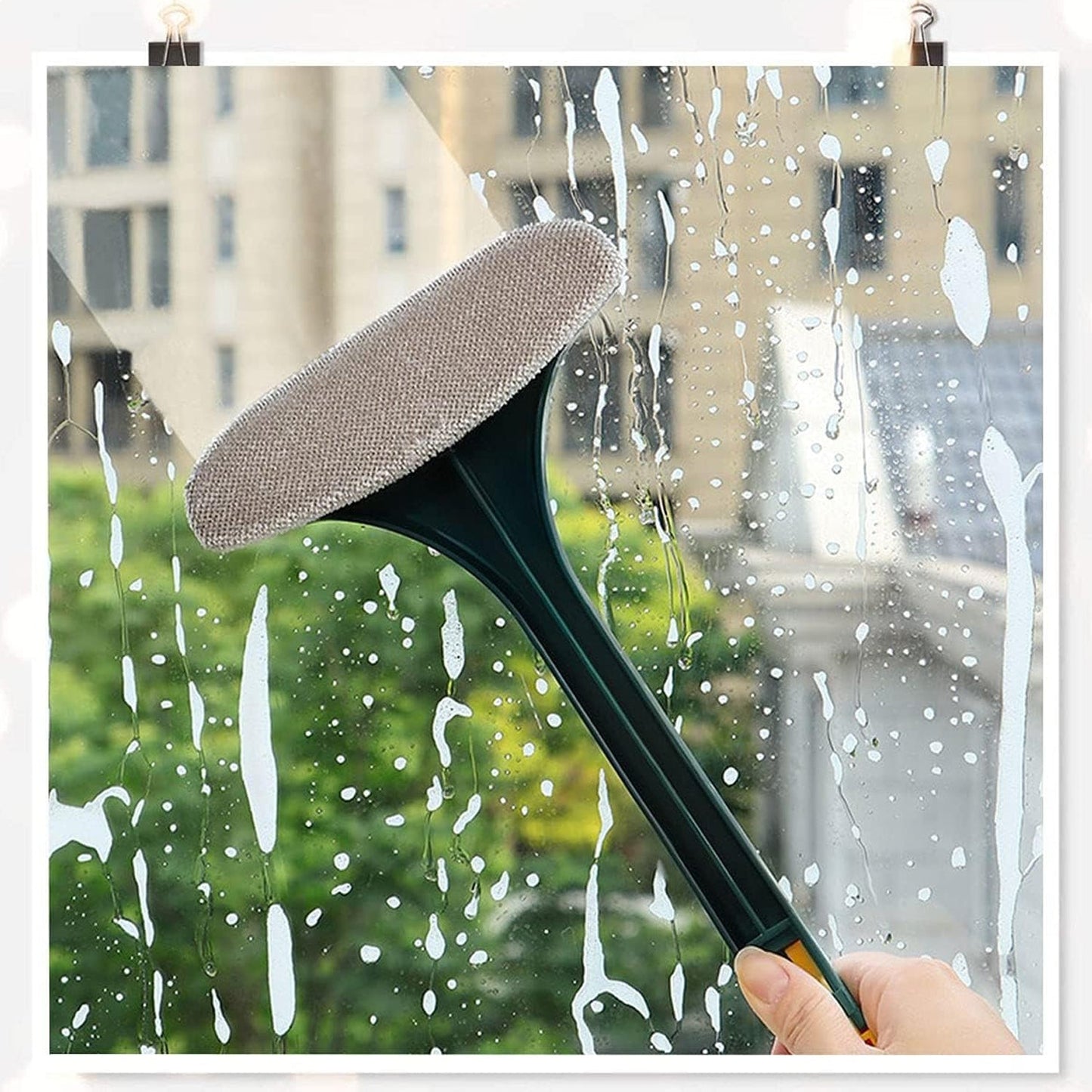 Brush 2 in 1 Mesh Cleaning Brush & Wiper with Extended Handle Window Cleaning Brush Net Cleaner,Magic Window Cleaner Brush, Window Mesh Cleaner (1 Pc) Your Brand