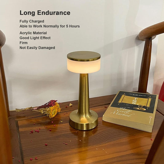 LED Lamp with Touch Control | Decorative Desk Lamp, Portable Metal LED Table Lamp, USB Rechargeable, 3 Color, 3 Levels Brightness, Dimmable Eye Protection Modern Lamp for Home Decor Party Kids Room Bedroom (1 Pc) Your Brand