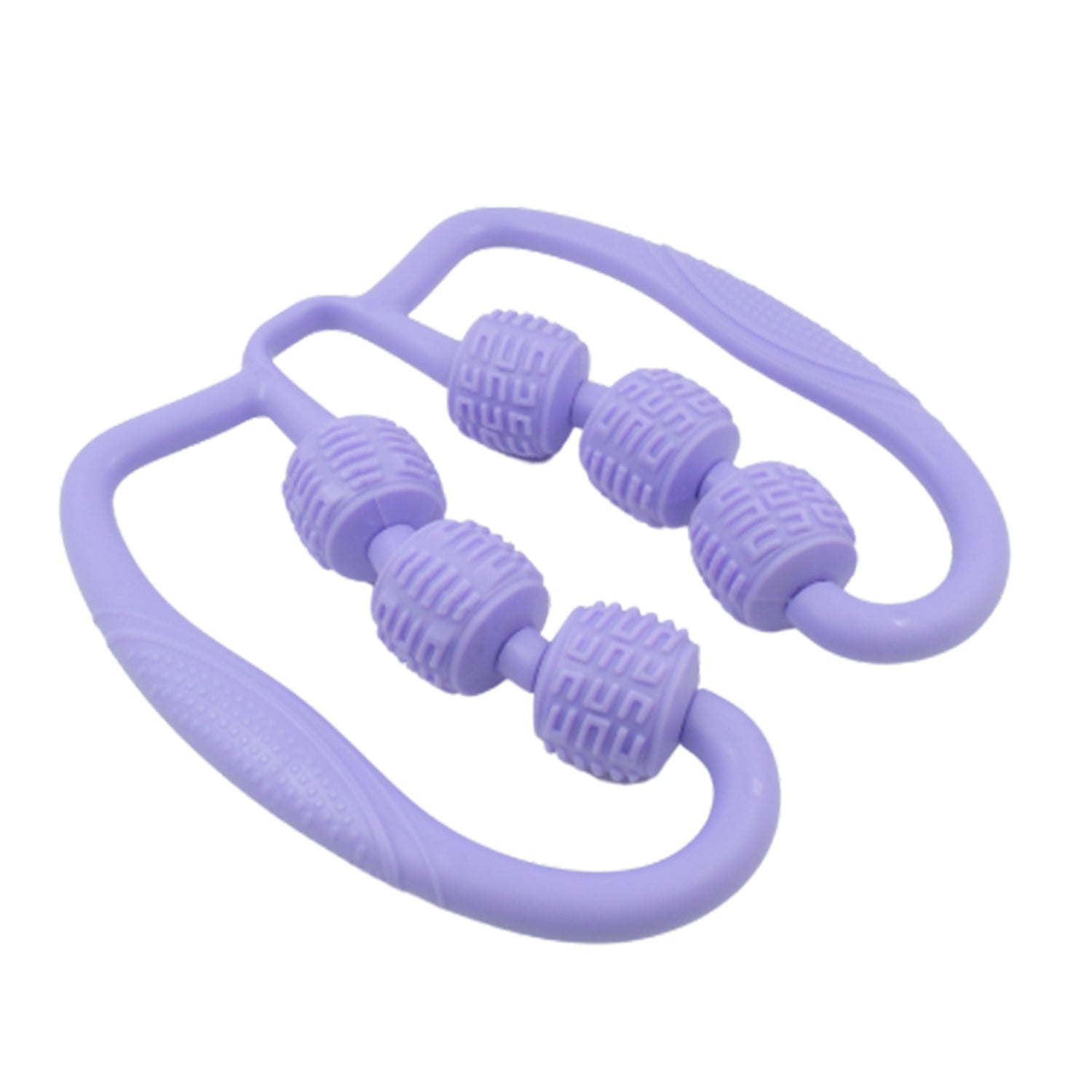 Muscle Massage Roller, 6 Wheels Relieve Soreness Leg Muscle Roller Fitness Roller Muscle Relaxer Massage Roller Ring Clip All Round Massaging Uniform Force Elastic PP Drop Shaped for Home Use (1 Pc) Your Brand