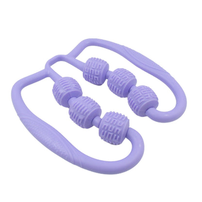 Muscle Massage Roller, 6 Wheels Relieve Soreness Leg Muscle Roller Fitness Roller Muscle Relaxer Massage Roller Ring Clip All Round Massaging Uniform Force Elastic PP Drop Shaped for Home Use (1 Pc) Your Brand