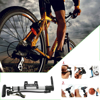 Aluminum Mini Bicycle Air Pump (Multicolor) Your Brand