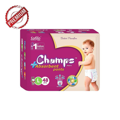 Premium Champs High Absorbent Pant Style Diaper (Small Size / 42 Pcs) Your Brand