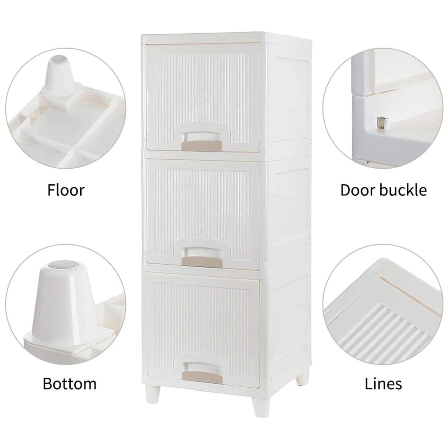 Multipurpose Storage Cabinet, Storage Solutions plastic drawers || Multi Layer Wardrobe Storage Drawers || Foldable Multipurpose Drawer Units For Kitchen, Bathroom, Bedroom, Cloth (3 Layer) Your Brand