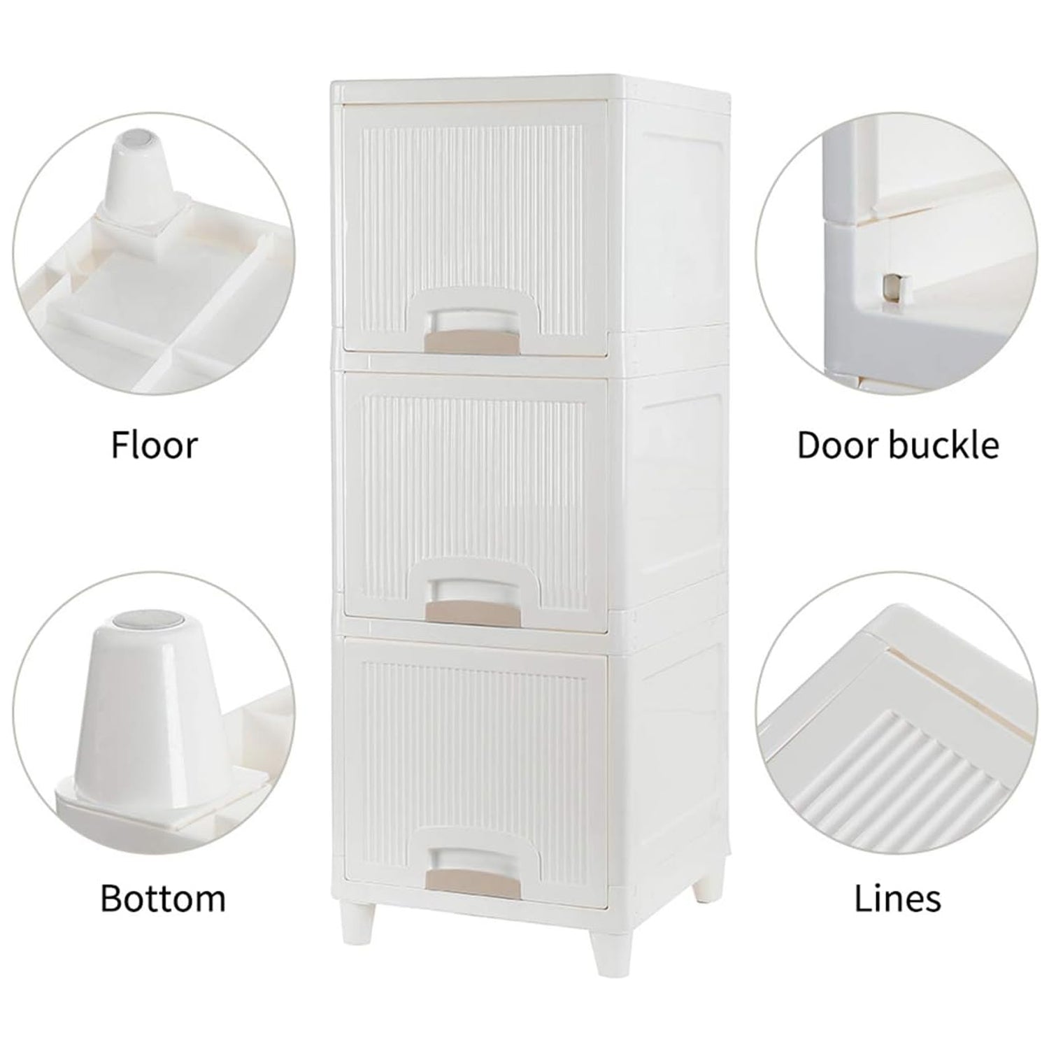 Multipurpose Storage Cabinet, Storage Solutions plastic drawers || Multi Layer Wardrobe Storage Drawers || Foldable Multipurpose Drawer Units For Kitchen, Bathroom, Bedroom, Cloth (3 Layer) Your Brand