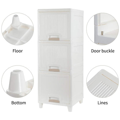 Multipurpose Storage Cabinet, Storage Solutions plastic drawers || Multi Layer Wardrobe Storage Drawers || Foldable Multipurpose Drawer Units For Kitchen, Bathroom, Bedroom, Cloth (3 Layer) Your Brand