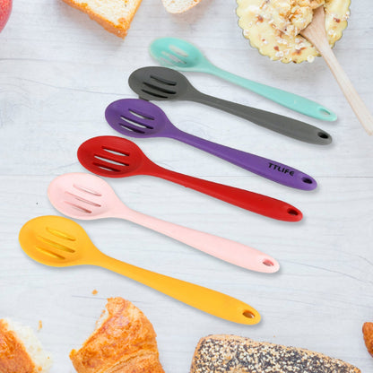 Multipurpose Silicone Spoon, Silicone Basting Spoon Non-Stick Kitchen Utensils Household Gadgets Heat-Resistant Non Stick Spoons Kitchen Cookware Items For Cooking and Baking (6 Pcs Set) Your Brand