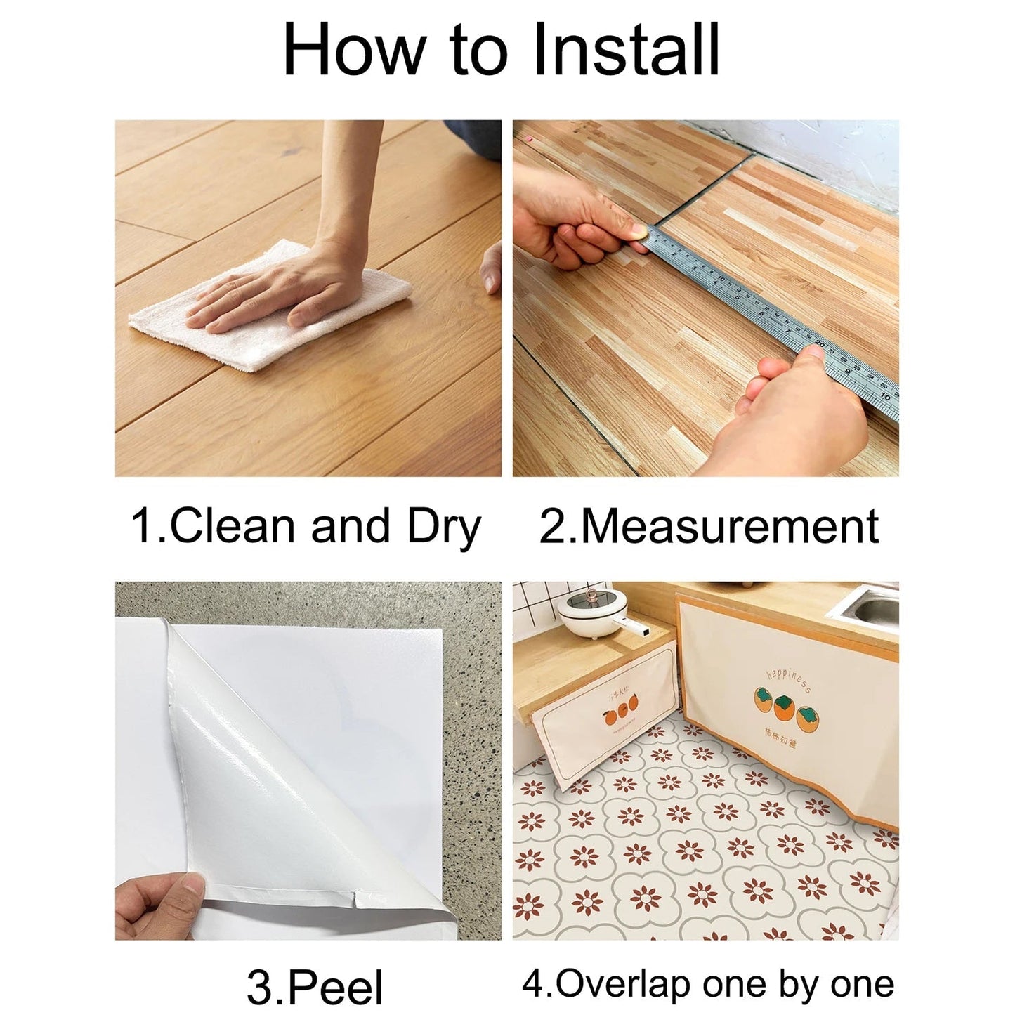 Peel and Stick Floor Tiles Kitchen / Bathroom Backsplash Sticker Detachable Waterproof DIY Tile Stickers for Wall Decoration Tiles Home Decoration (8x8 Inch / 10 Pcs Set) Your Brand