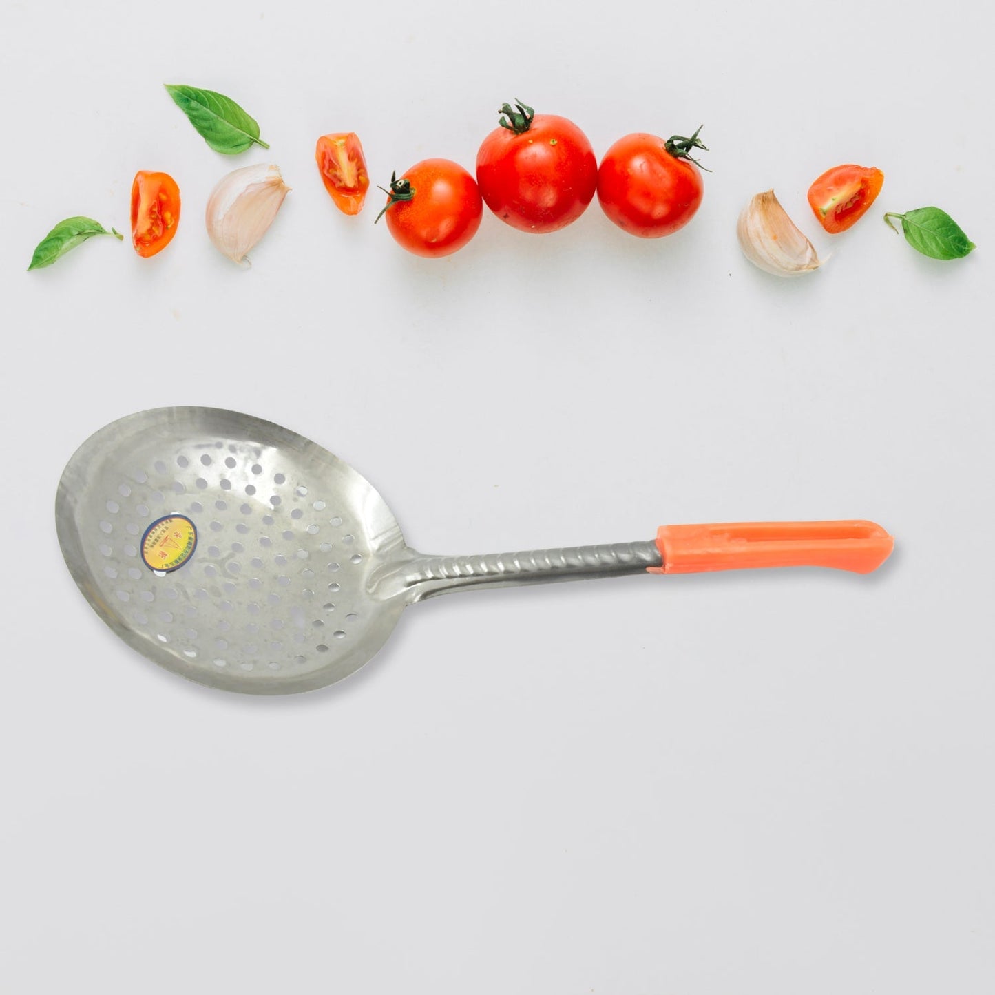 Colander Spoon, Non Slip Hand Polished Thickened Hot Pot Spoon for Kitchen for Restaurant, Stainless Steel Cooking Colander Skimmer Slotted Spoon Kitchen Strainer Ladle with Long Handle for Kitchen Cooking Baking (35 Cm) Your Brand