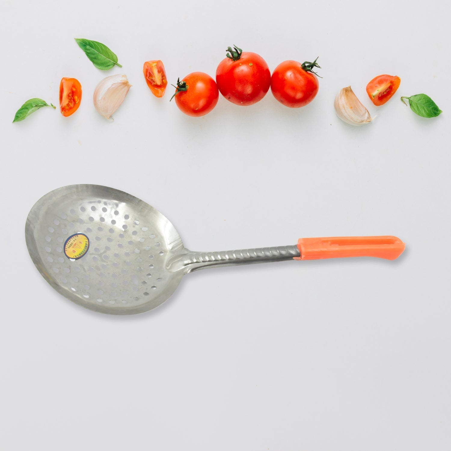 Colander Spoon, Non Slip Hand Polished Thickened Hot Pot Spoon for Kitchen for Restaurant, Stainless Steel Cooking Colander Skimmer Slotted Spoon Kitchen Strainer Ladle with Long Handle for Kitchen Cooking Baking (35 Cm) Your Brand