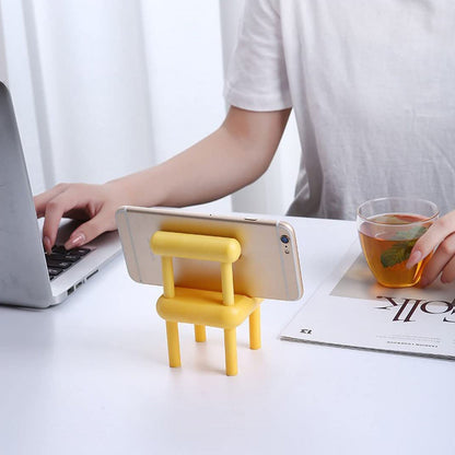 Mobile Phone Holder, Mini Chair Cell Phone Stand, Portable Smartphone Dock, Cellphone Holder for Desktop Design Compatible with All Mobile Phones (1 Pc) Your Brand