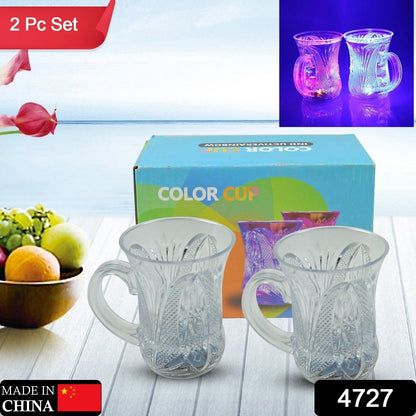 LED Light-Up Party Cups - Flashing Water-Activated Drinking Glasses Handle (2-Piece)