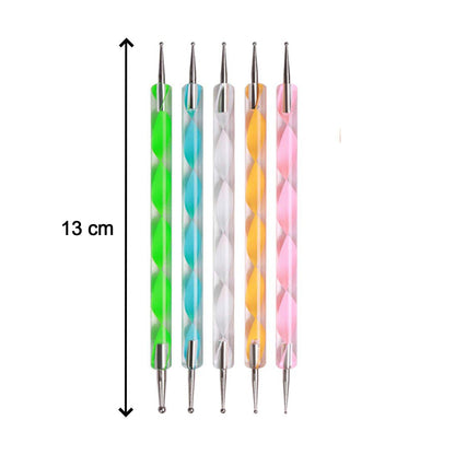 Nail Art Point Pen and Set Used by Women's for Their Fashion Purposes (Pack of 5Pcs) Your Brand
