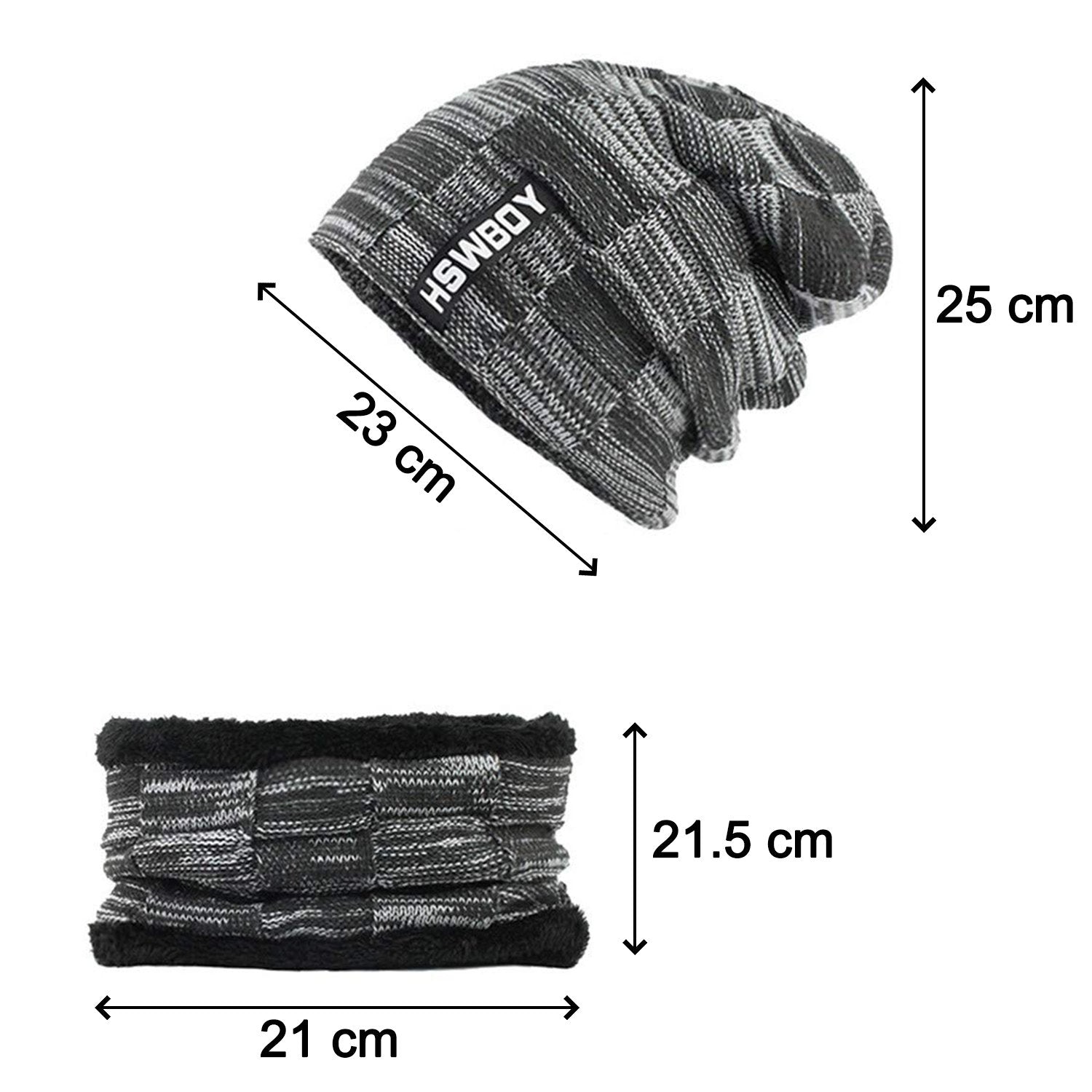 Ultra Soft Unisex Woolen Beanie Cap Plus Muffler Scarf Your Brand
