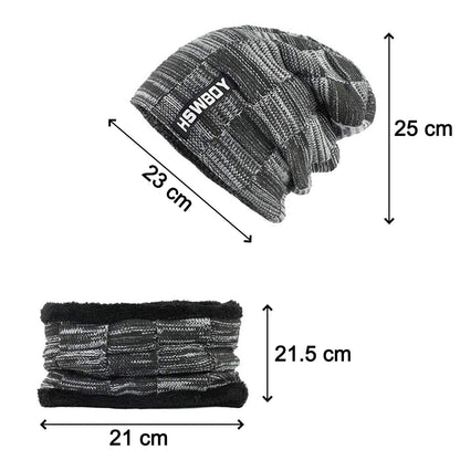 Ultra Soft Unisex Woolen Beanie Cap Plus Muffler Scarf Your Brand