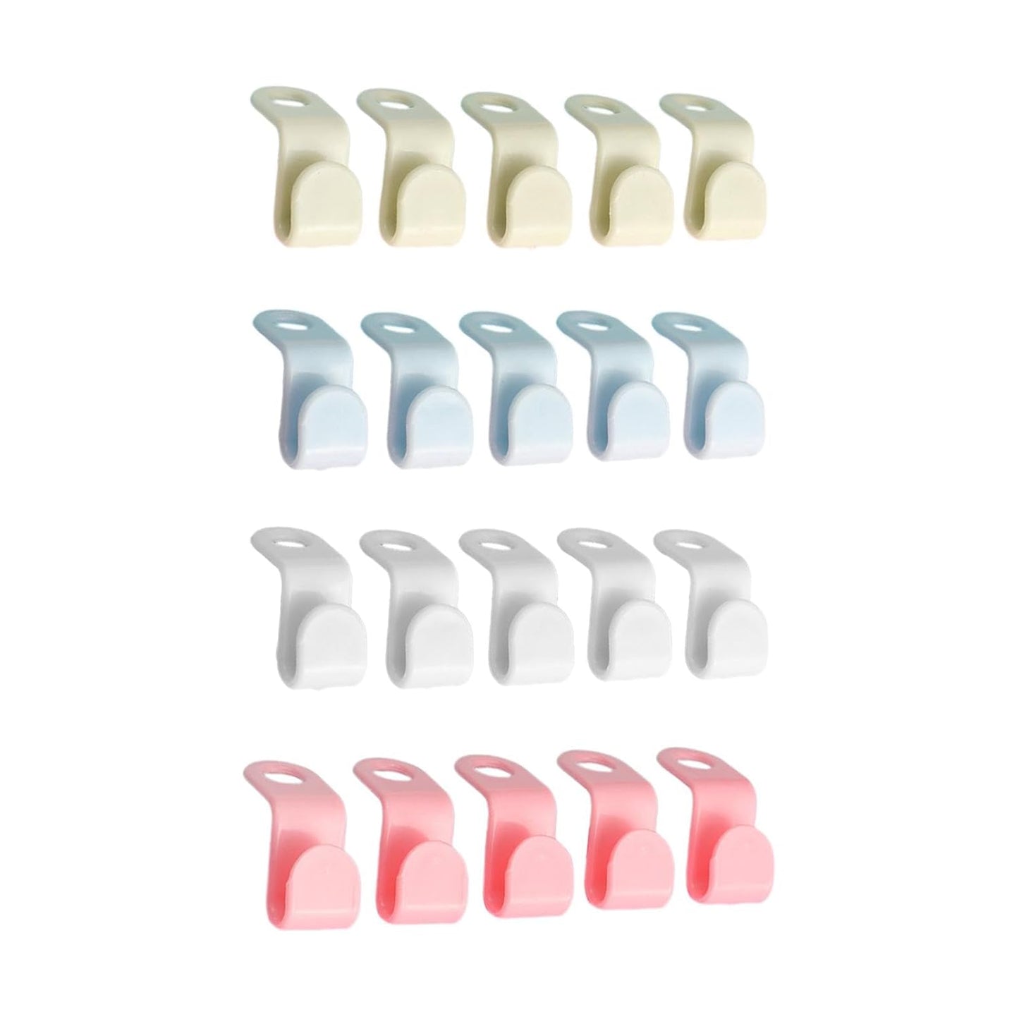 Multi-Color Plastic Hanger Connector Clips – Space Saving Cascading Hooks for Wardrobe, Shirt & Clothes Organizing